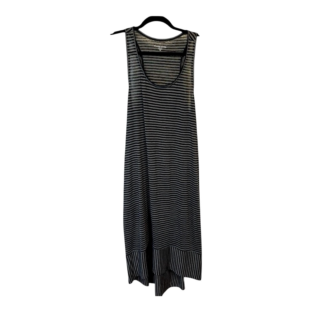 Striped Black Sleeveless Maxi Dress, MP
